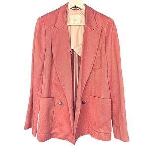 Aritzia Wilfred Remie Double Breasted Linen Blend Blazer Jacket Size 8